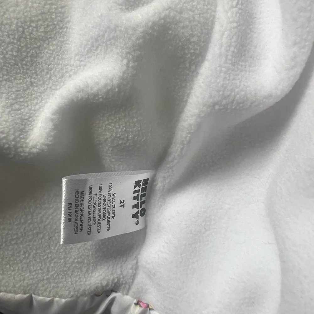 Hello Kitty Midweight Hooded White Puffer Jacket 2T